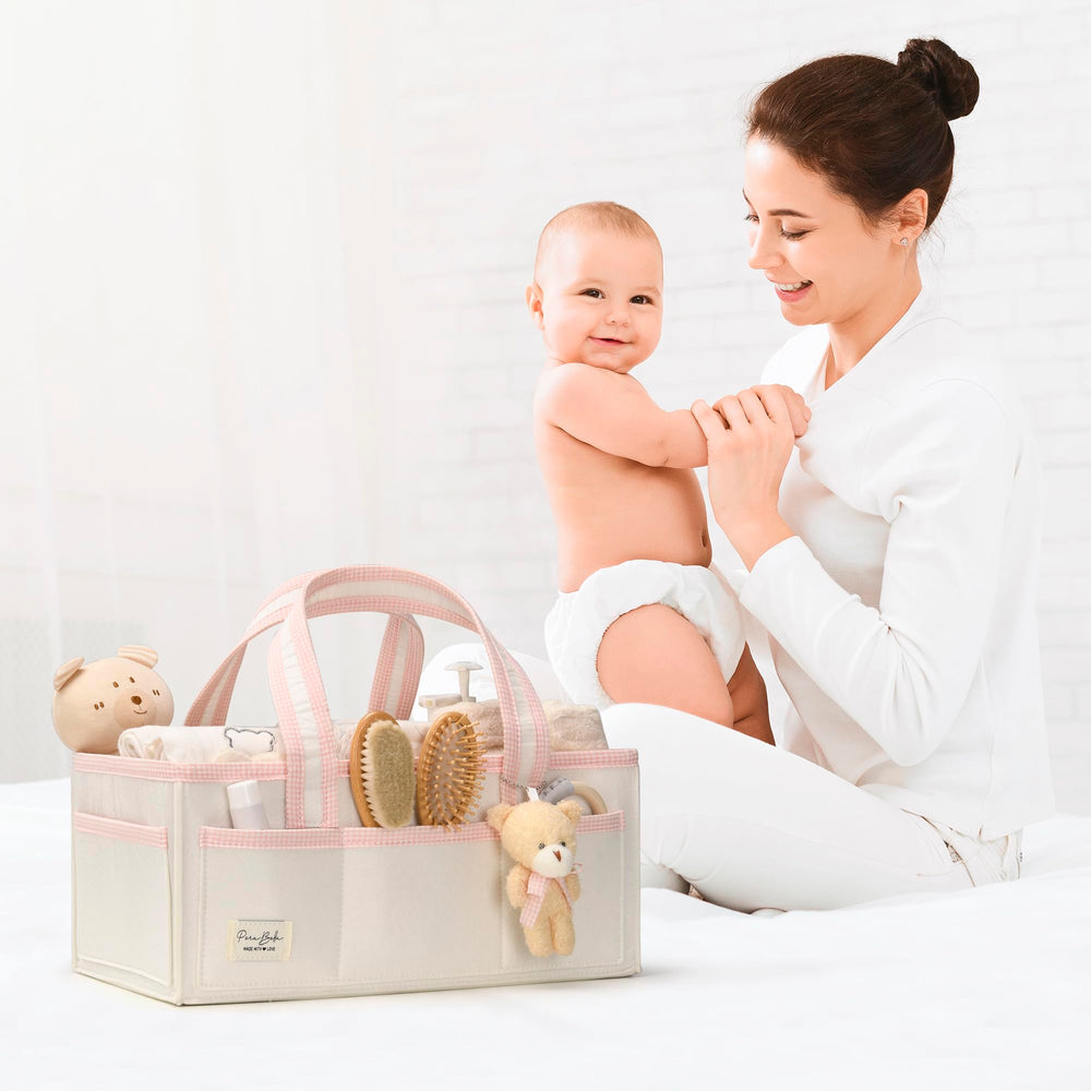 Perabella XL Diaper Caddy changing table organization solution for nurseries.