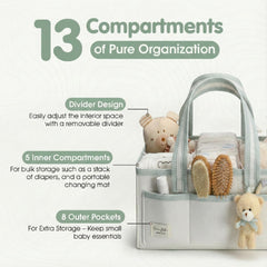 PeraBella XL diaper caddy helps nursery organization and quick access to essentials