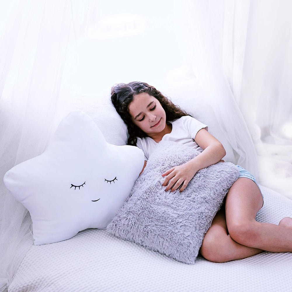 Perfectto Design kids room decor pillow set completes cohesive princess teepee styling.