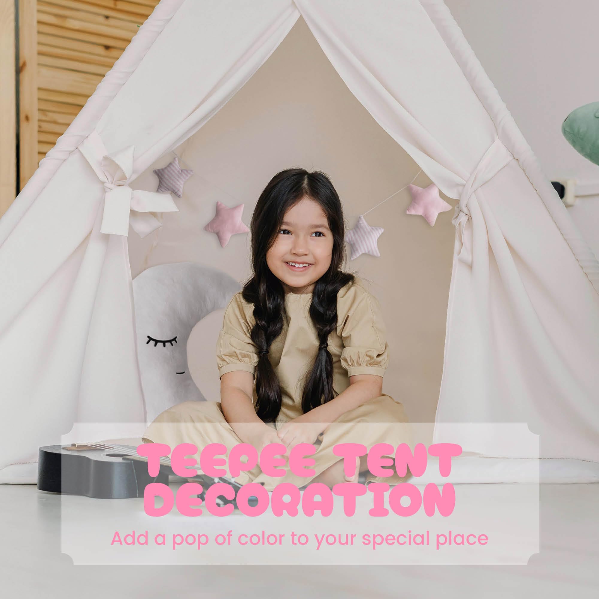 Perfectto Design nursery teepee decor set cozy reading nook