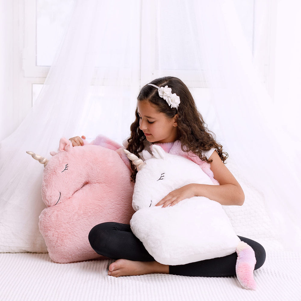 Perfectto Design unicorn pillows fluffy-closeup highlight plush texture ideal for cozy naps.