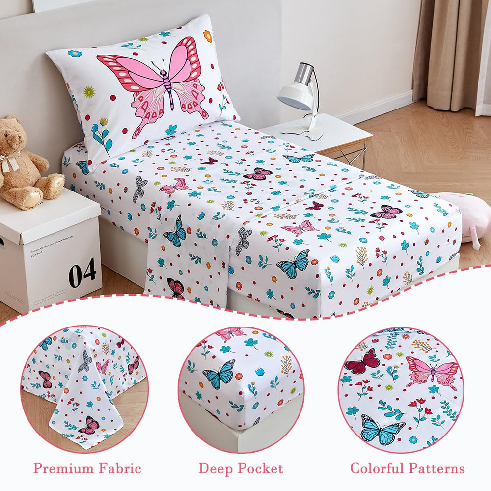 PERFEMET fitted sheet image demonstrates secure fit for toddler bed.