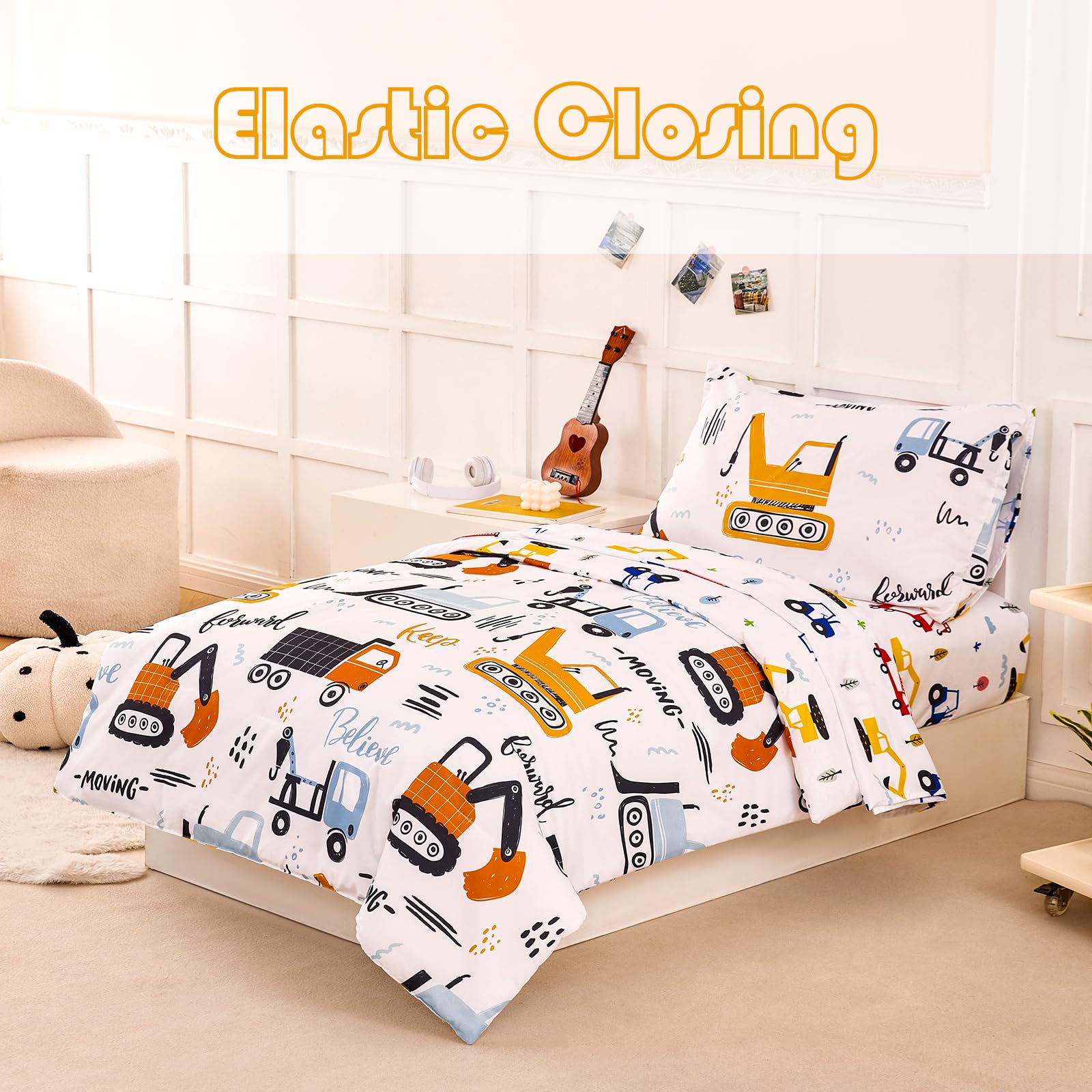 PERFEMET flat top sheet 45x60 with car design for coordinated sleep setup
