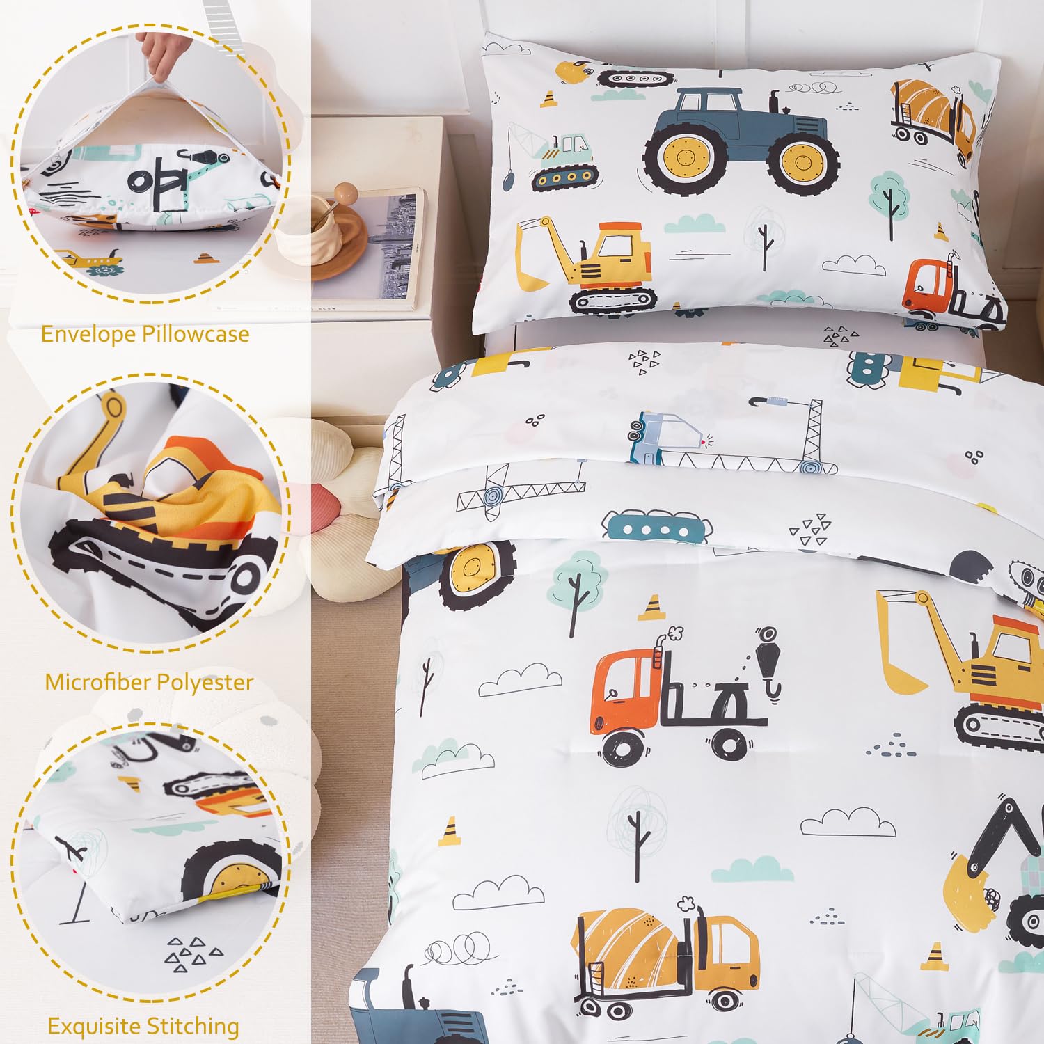 PERFEMET pillowcase cars-design featuring cars motif for a fun bedtime ritual