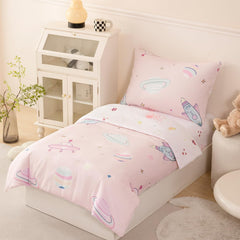 PERFEMET space-theme fitted sheet breathable microfiber for snug toddler sleep