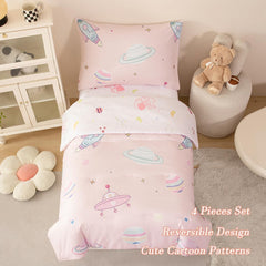 PERFEMET space-theme flat sheet for comfortable layering during bedtime routine
