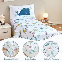 PERFEMET ocean-themed pillowcase completes the set for gentle bed transitions