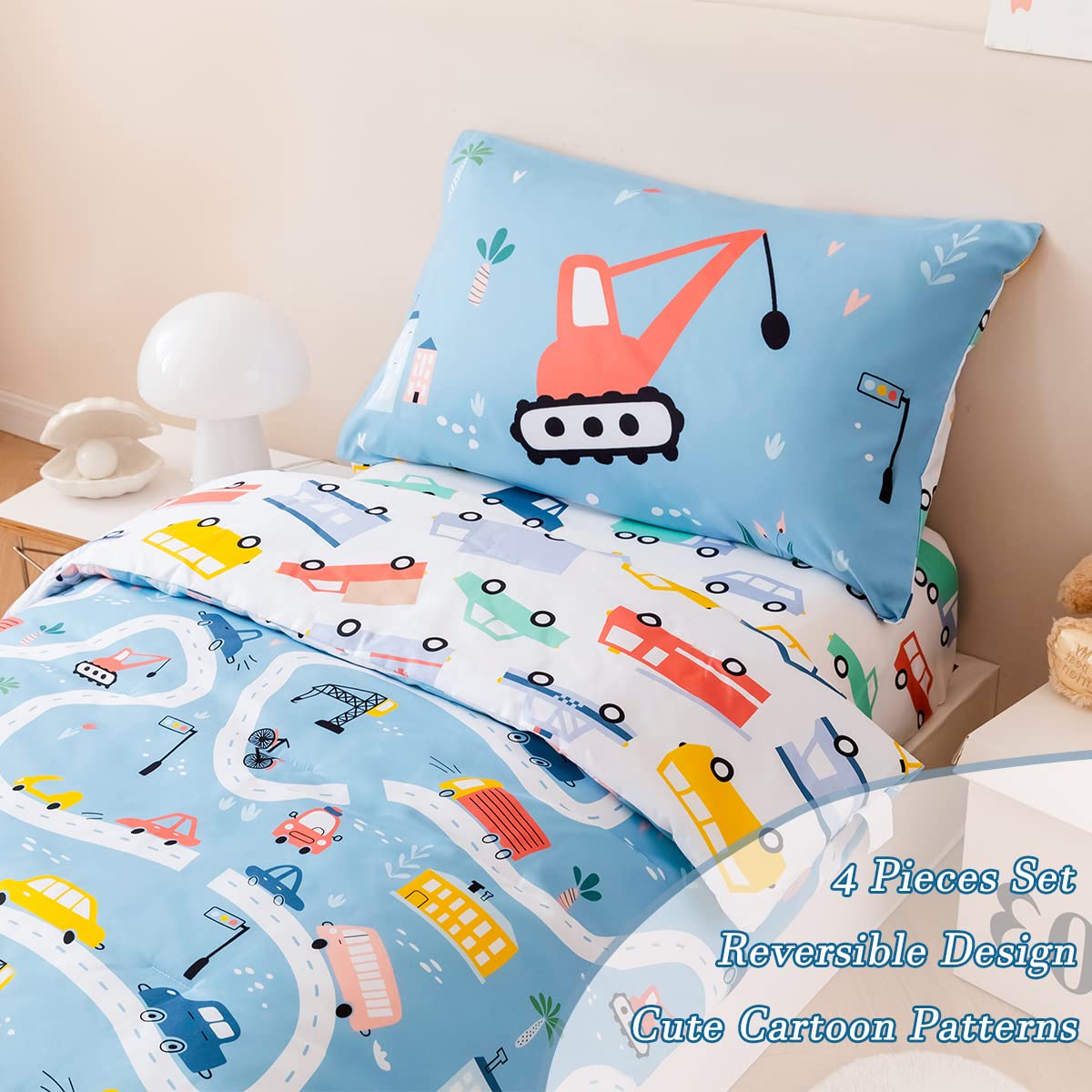 PERFEMET reversible cars and bus design provides two looks for versatile bed styling