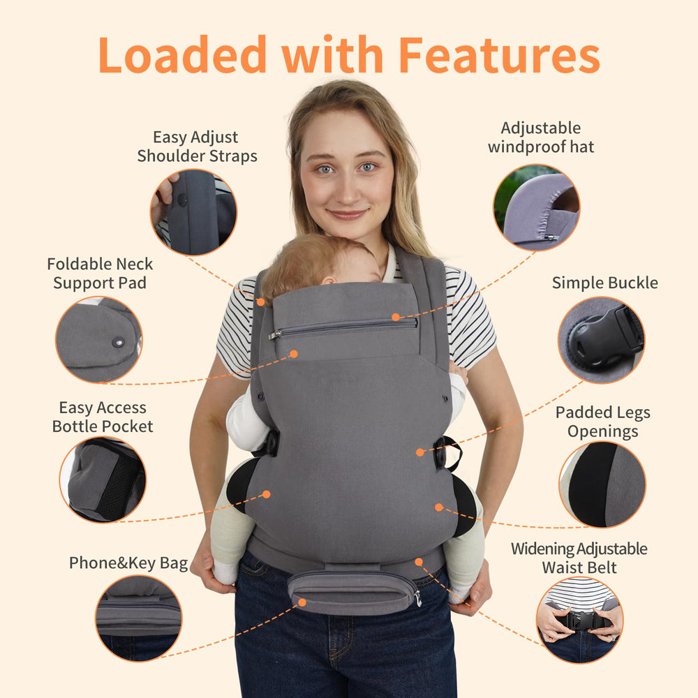 Perhanmm baby carrier ergonomic back support with X-shaped design.