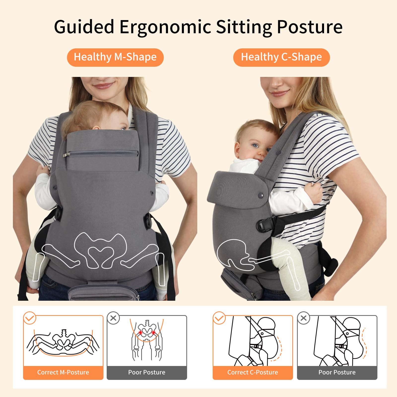 Perhanmm baby carrier outward-facing park view for curious babies.