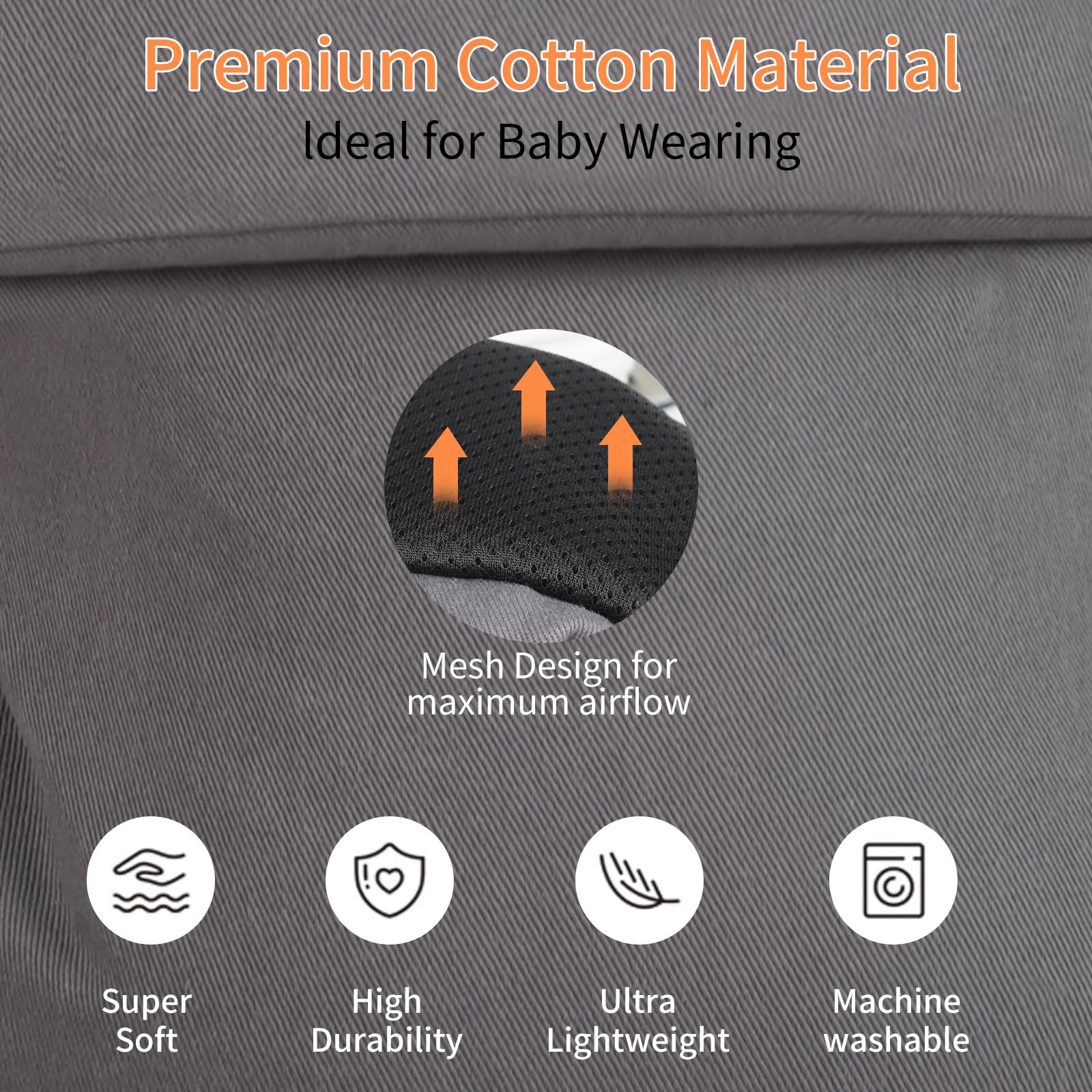 Perhanmm baby carrier front storage pockets for essentials during outings.