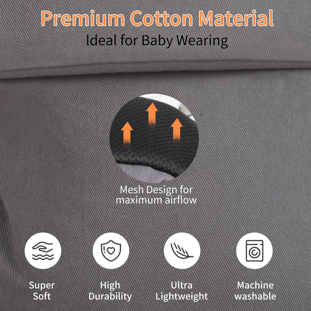 Perhanmm baby carrier front storage pockets for essentials during outings.