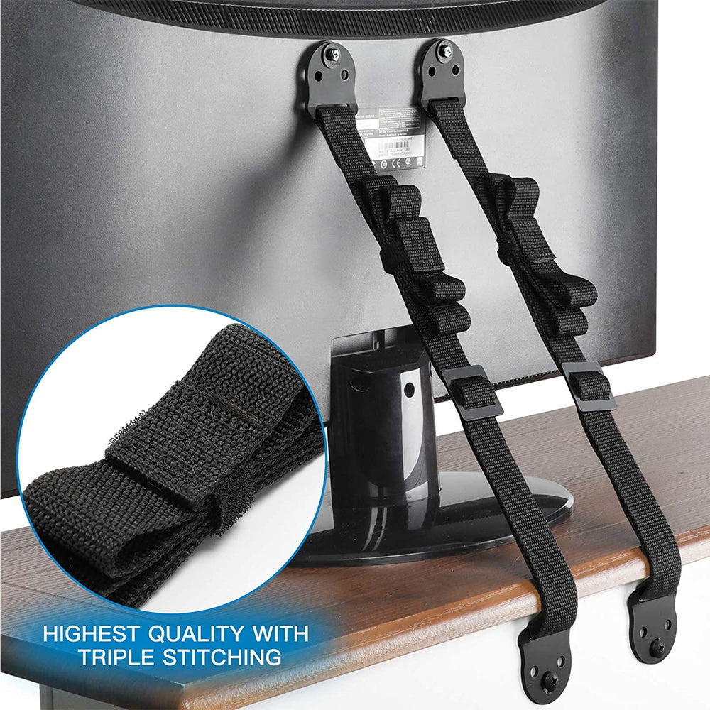 PERLESMITH PSAS1 adjustable-length image shows strap extending to fit different furniture sizes.