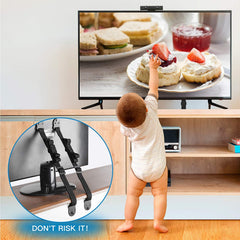 PERLESMITH PSAS1 dual-straps-pack demonstrates heavy-duty safety for TVs and furniture.