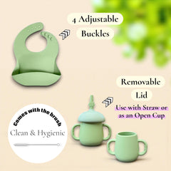 Perlyna Silicone Bib adjustable catch-all reduces drips during meals