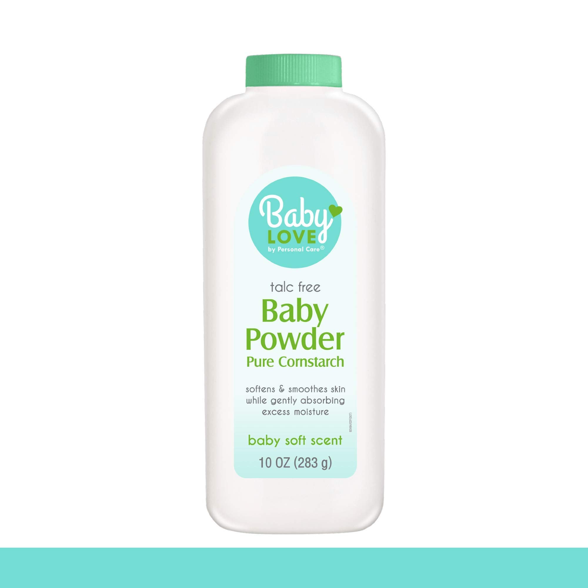 Personal Care Baby Powder being poured for easy application after bath or diaper change.