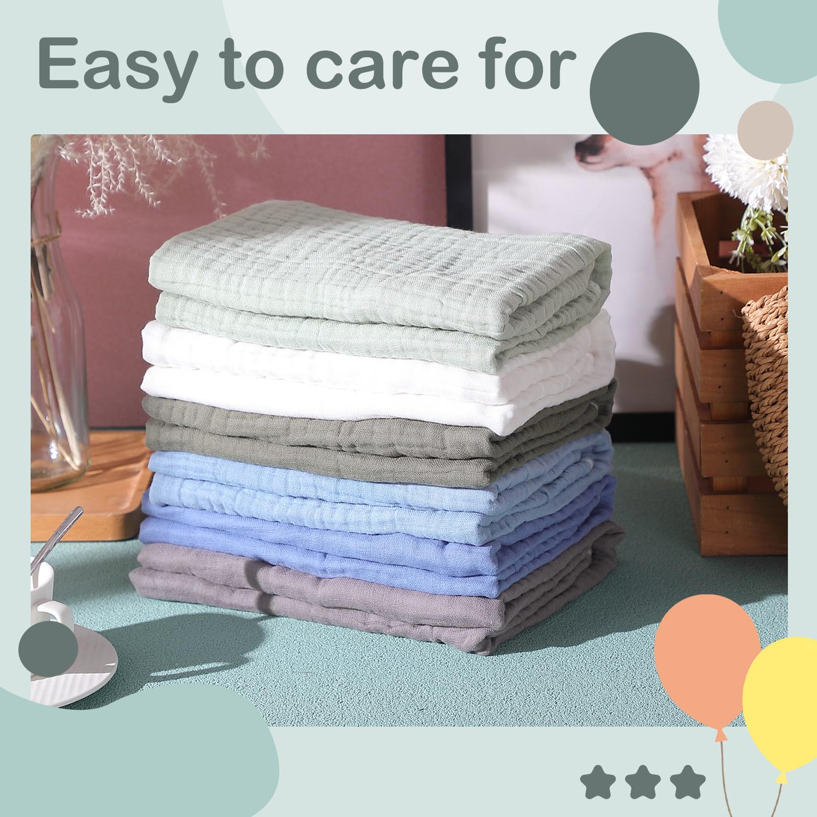 Peryiter baby blanket/multiuse image demonstrates swaddle and play mat versatility.