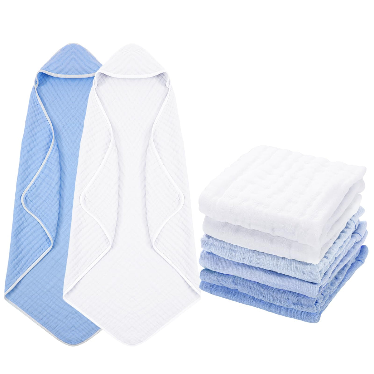 Peryiter baby hooded blue towel close-up showing soft cotton for gentle skin.