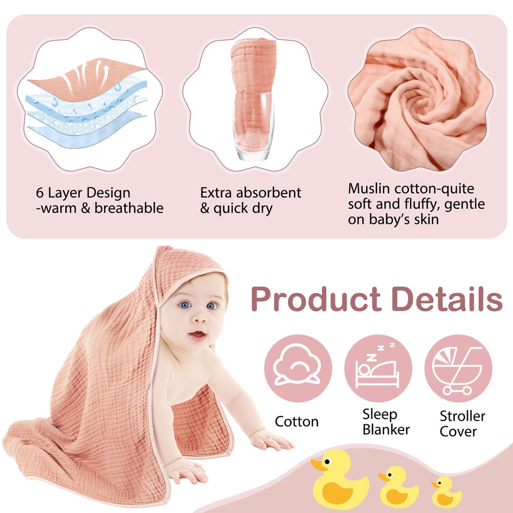 Peryiter baby towel multiuse design doubles as swaddle and blanket