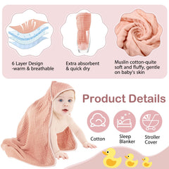 Peryiter baby towel multiuse design doubles as swaddle and blanket