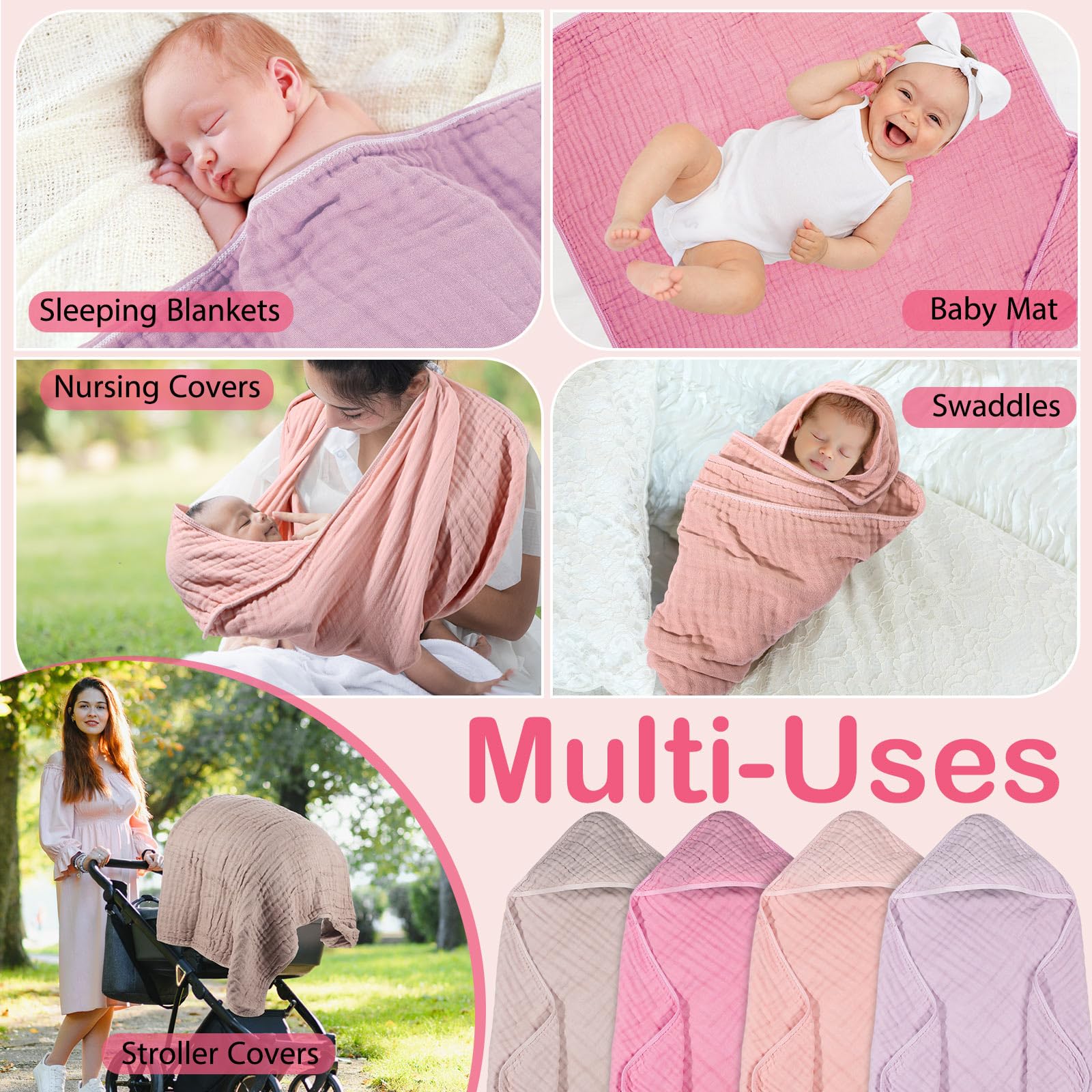 Peryiter baby towel with stitched edges for durability and machine washing