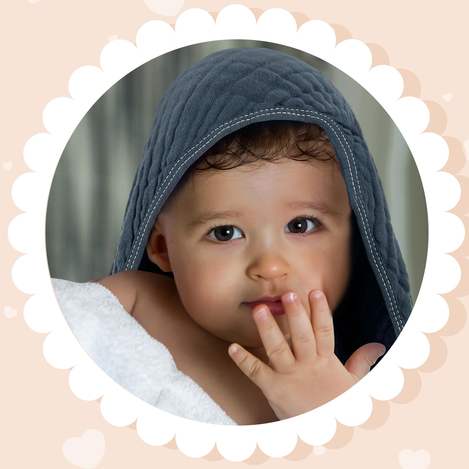 Peryiter baby towels machine-washable with durable edges for daily use.