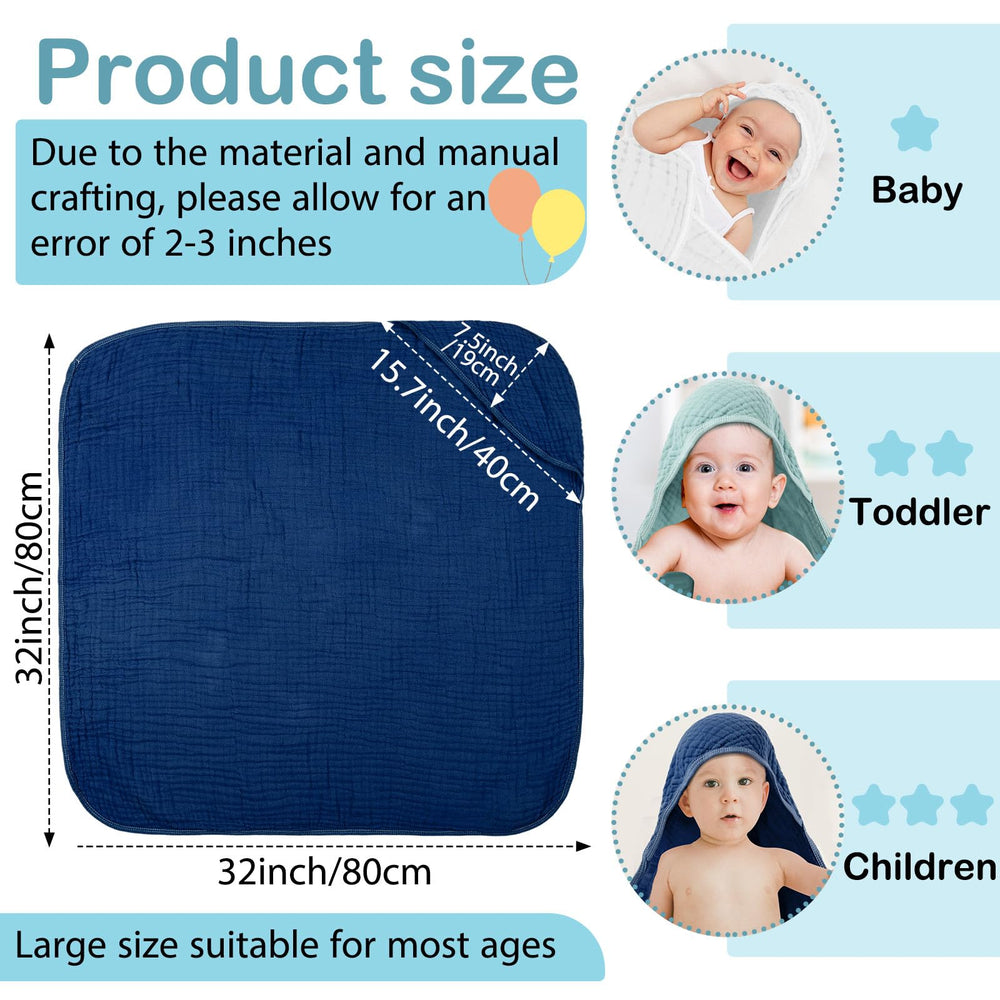 Peryiter blue-series hooded towel on baby providing plush warmth after bath.