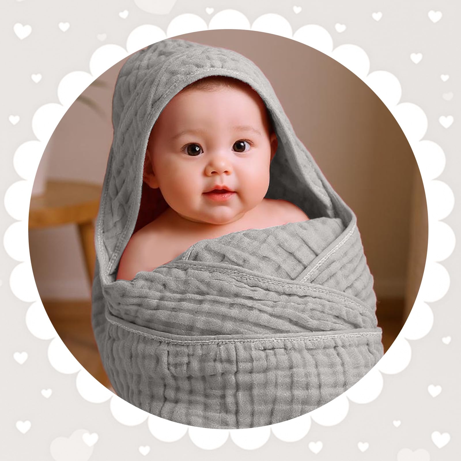 Peryiter close-up shows soft muslin texture ideal for delicate baby skin.