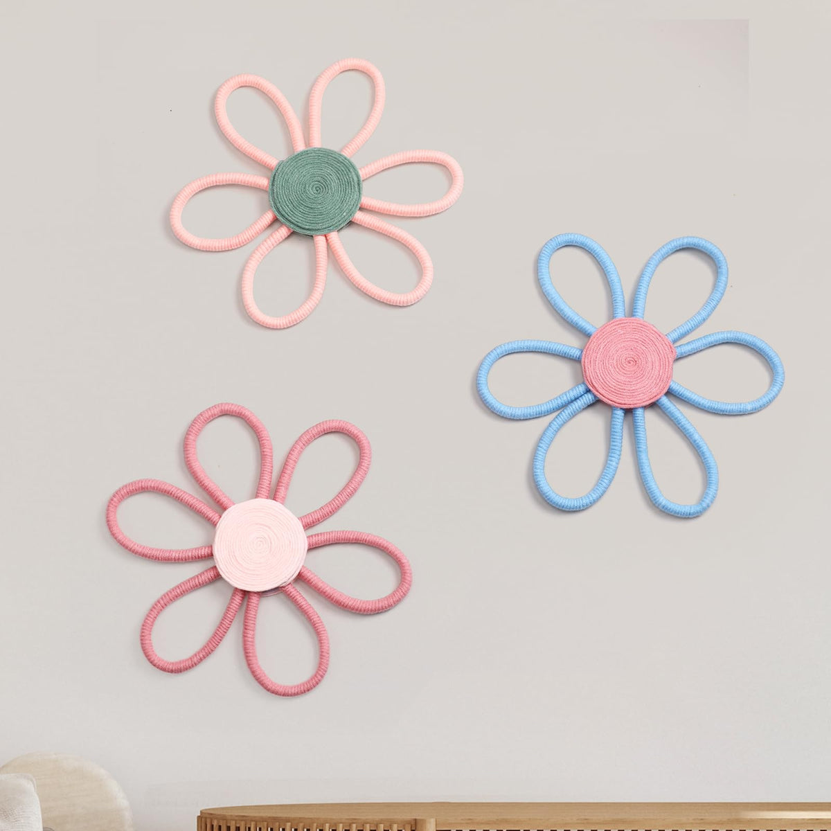 Peryiter daisy wall hanging 10inch adds boho charm to nursery walls and decor