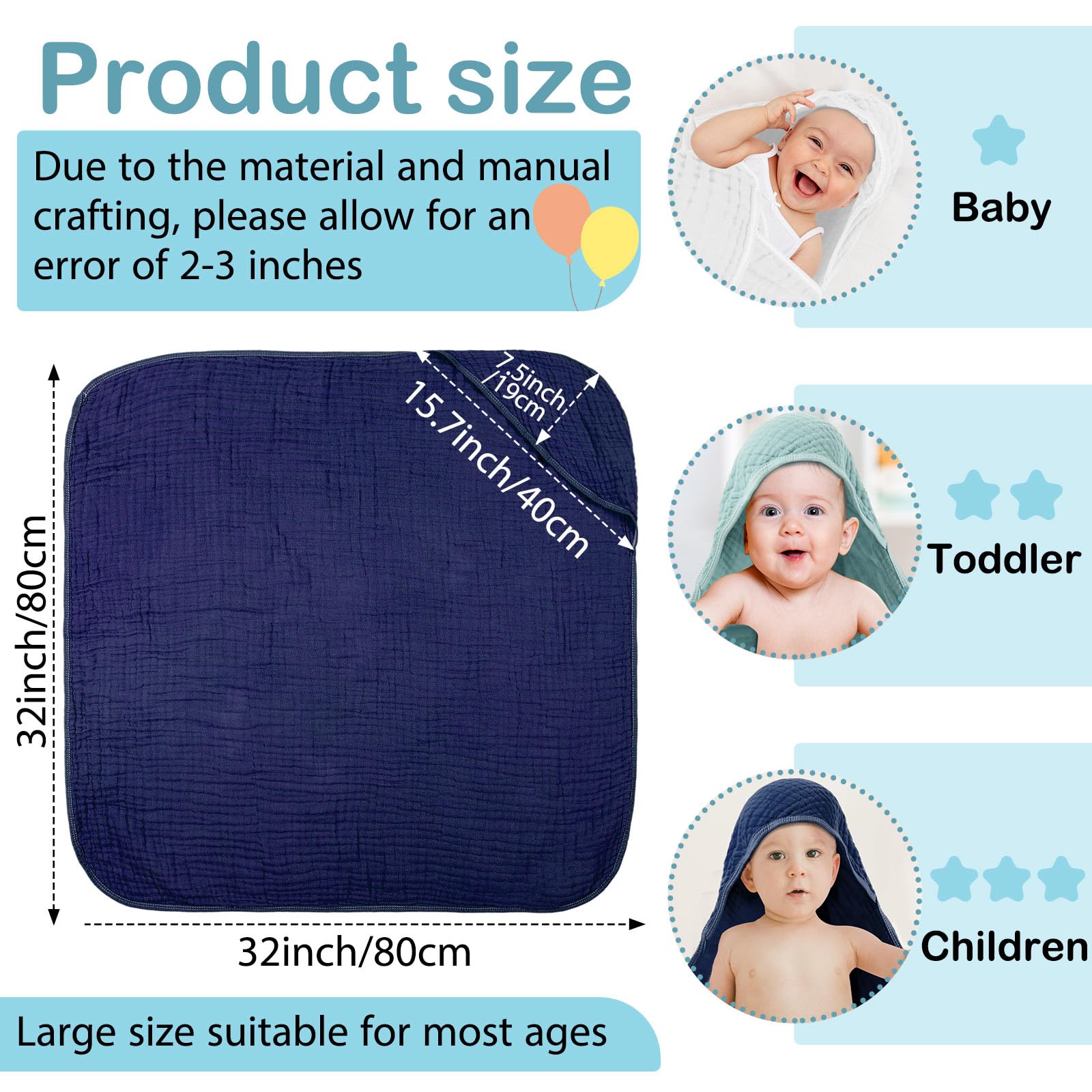 Peryiter hooded baby towel wrap cover showcases quick-drying, cozy coverage for newborns