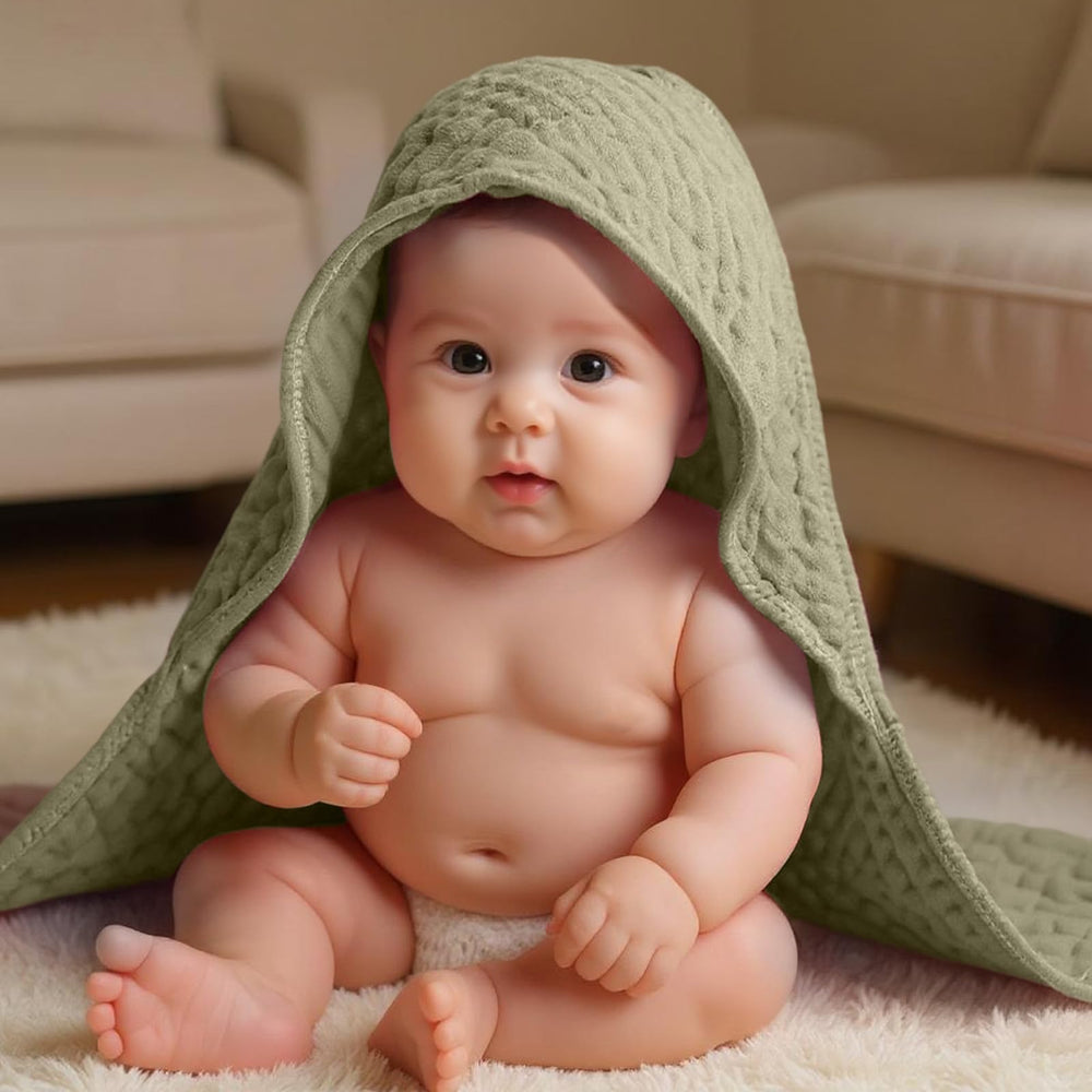 Peryiter 4-pcs hooded towels, perfect unisex gift for registry.