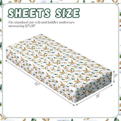 Peryiter Mallard Duck crib sheets two-pack simplifies nursery setup and rotation.