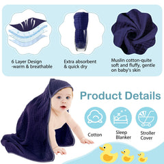 Peryiter muslin baby towels absorbent quick-dry features keep skin dry and comfy