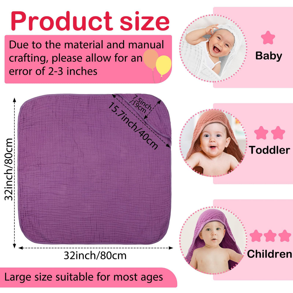 Peryiter hooded towel 32x32in in use for wrapping after bath