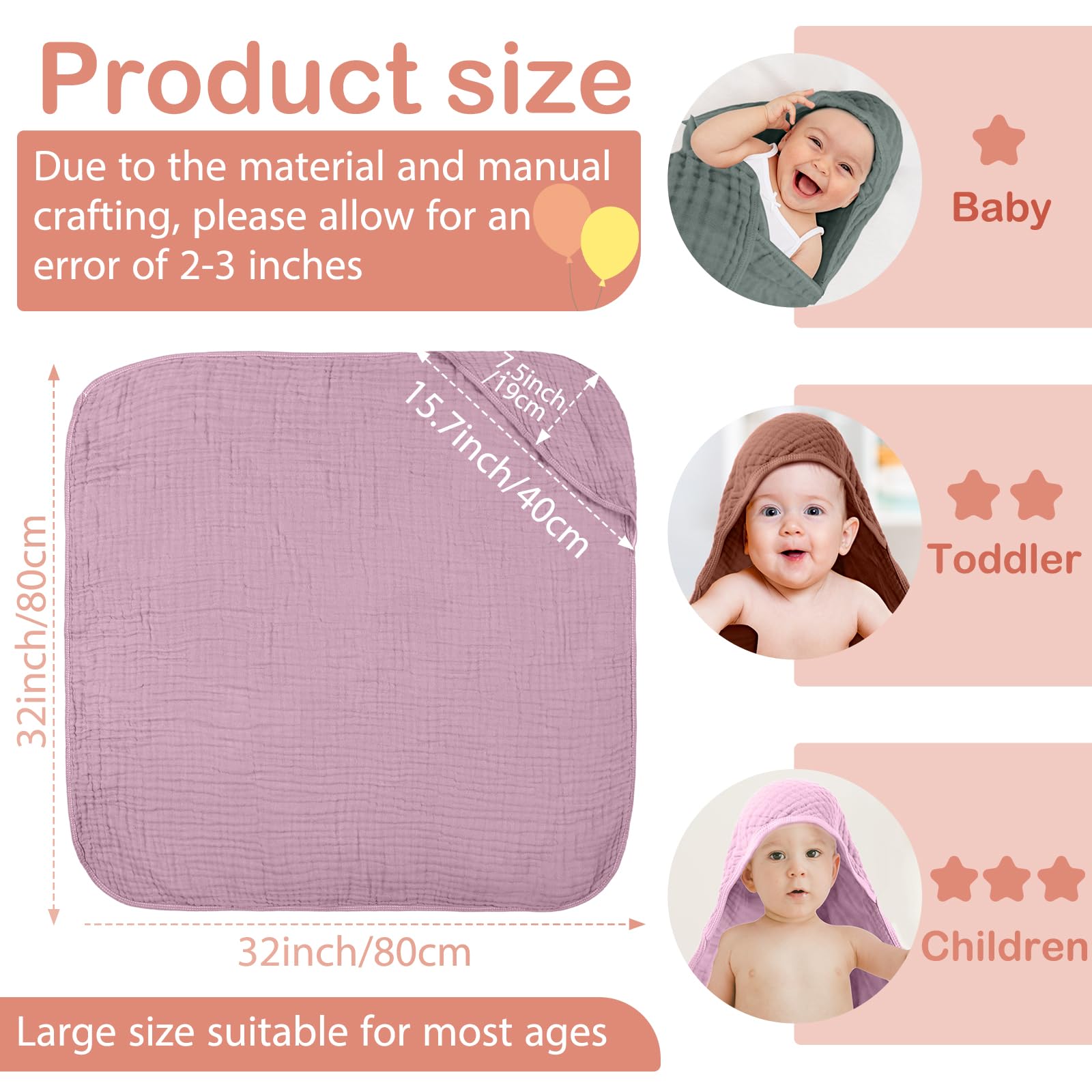 Peryiter hooded towel after bath-use shows quick dry fabric.