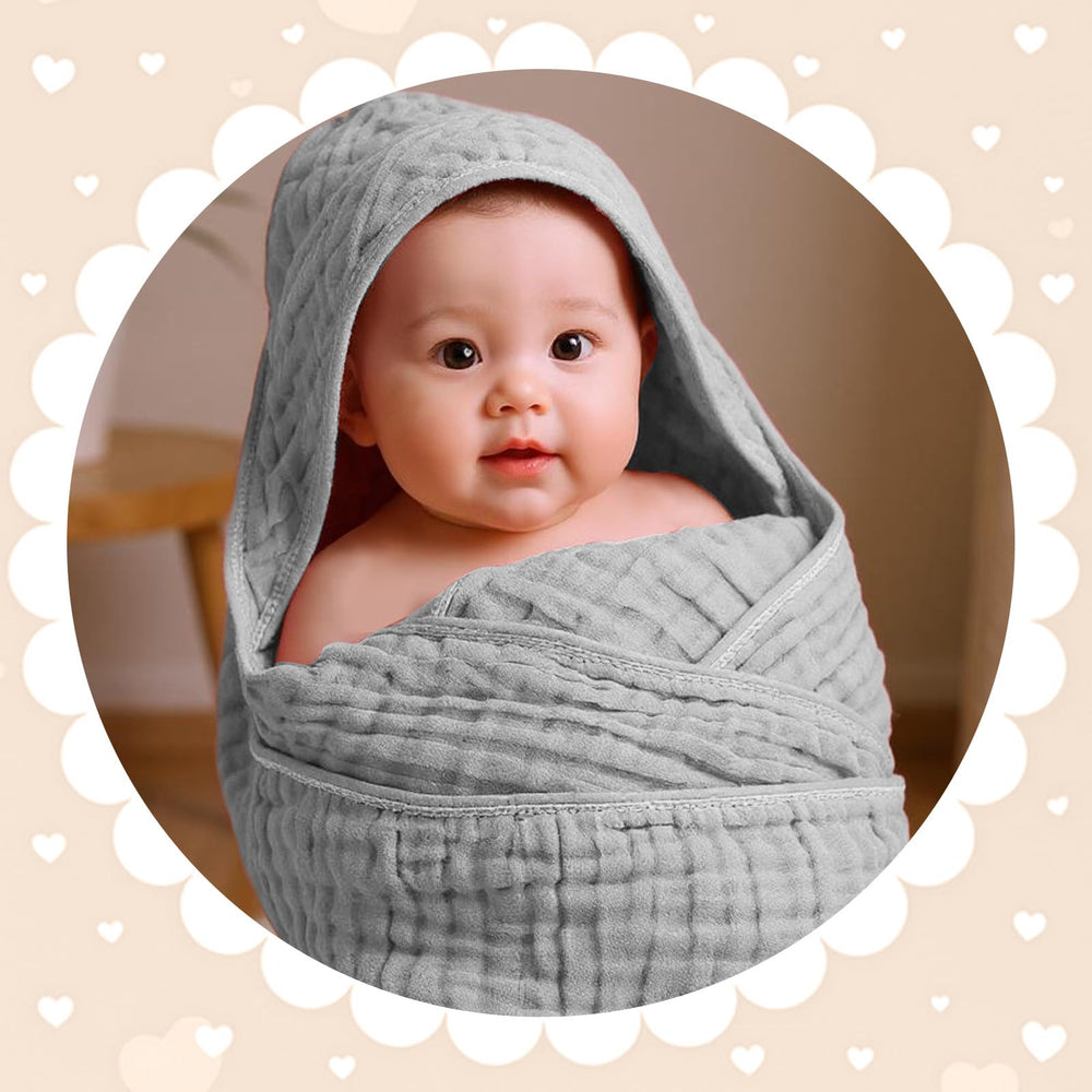 Peryiter towel on giftable packaging emphasizes registry-friendly presentation.