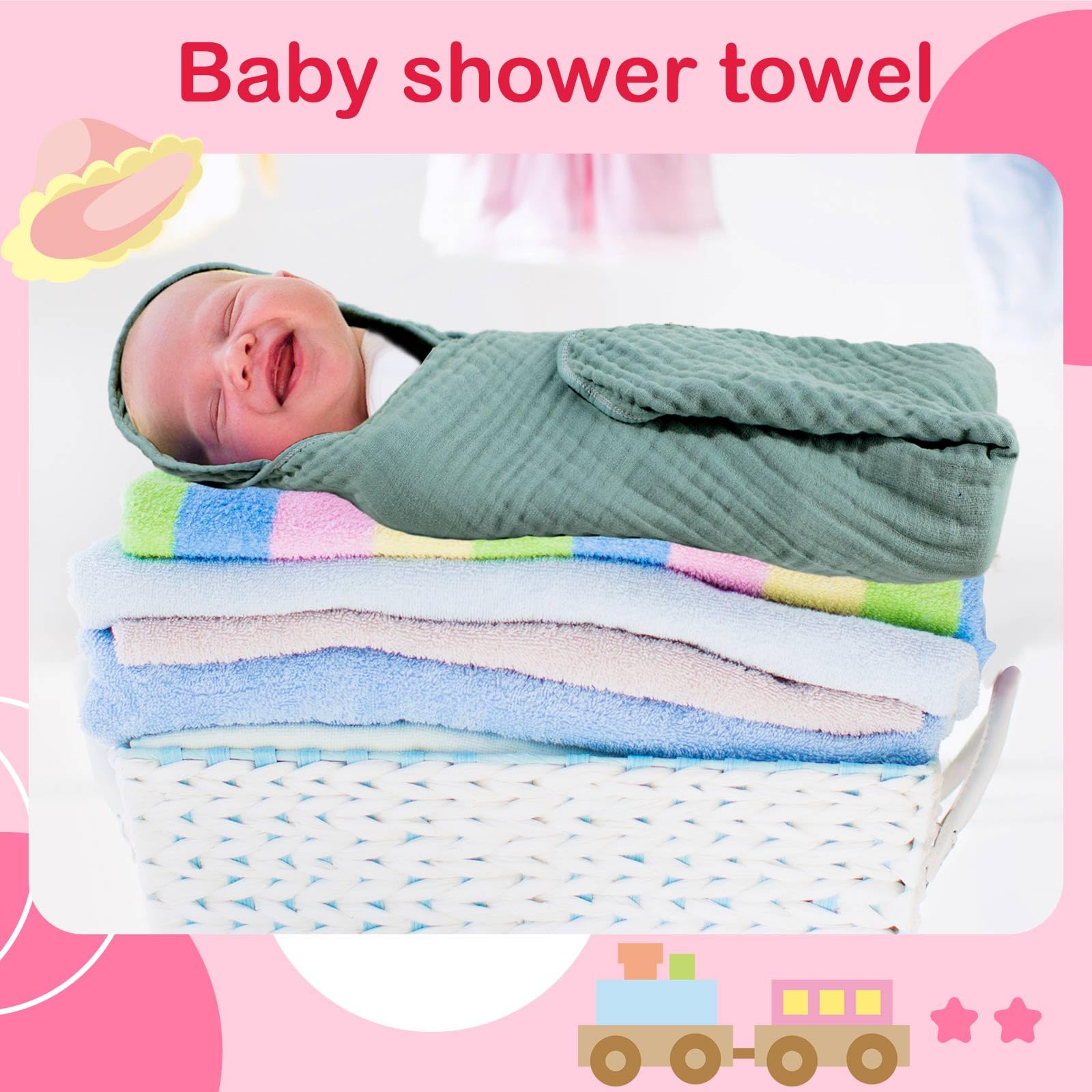 Peryiter baby towels gift-ready packaging suitable for registry or new-parent gift
