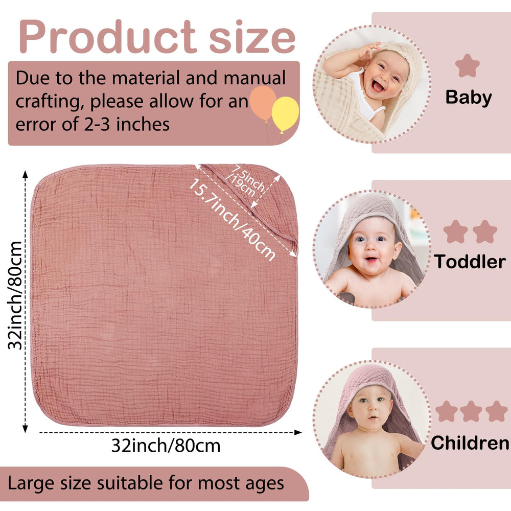 Peryiter muslin hooded towel six layers close-up showing quick moisture absorption