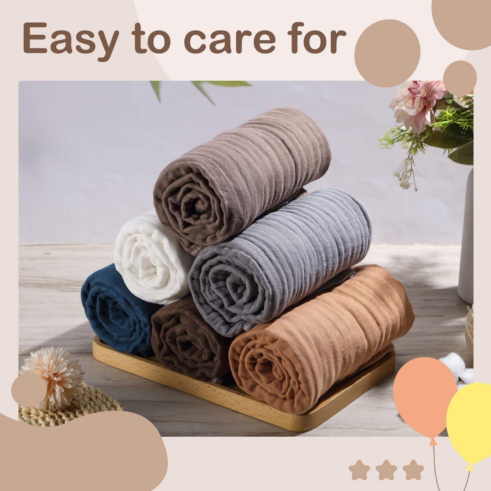 Peryiter muslin hooded towel swaddling image shows versatile blanket and nursing cover use