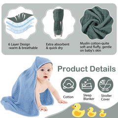 Peryiter muslin layer detail highlights absorbent six-layer construction.