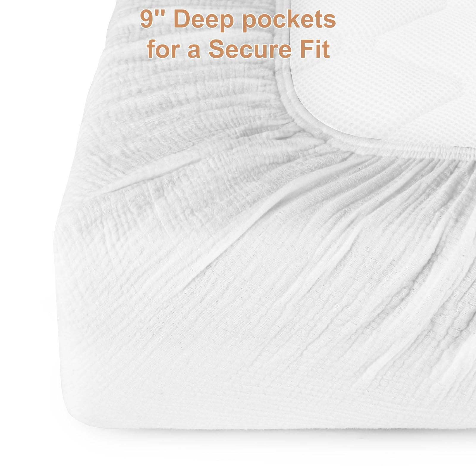 Pet Rejoir white crib sheet complements neutral nursery decor with calm vibes