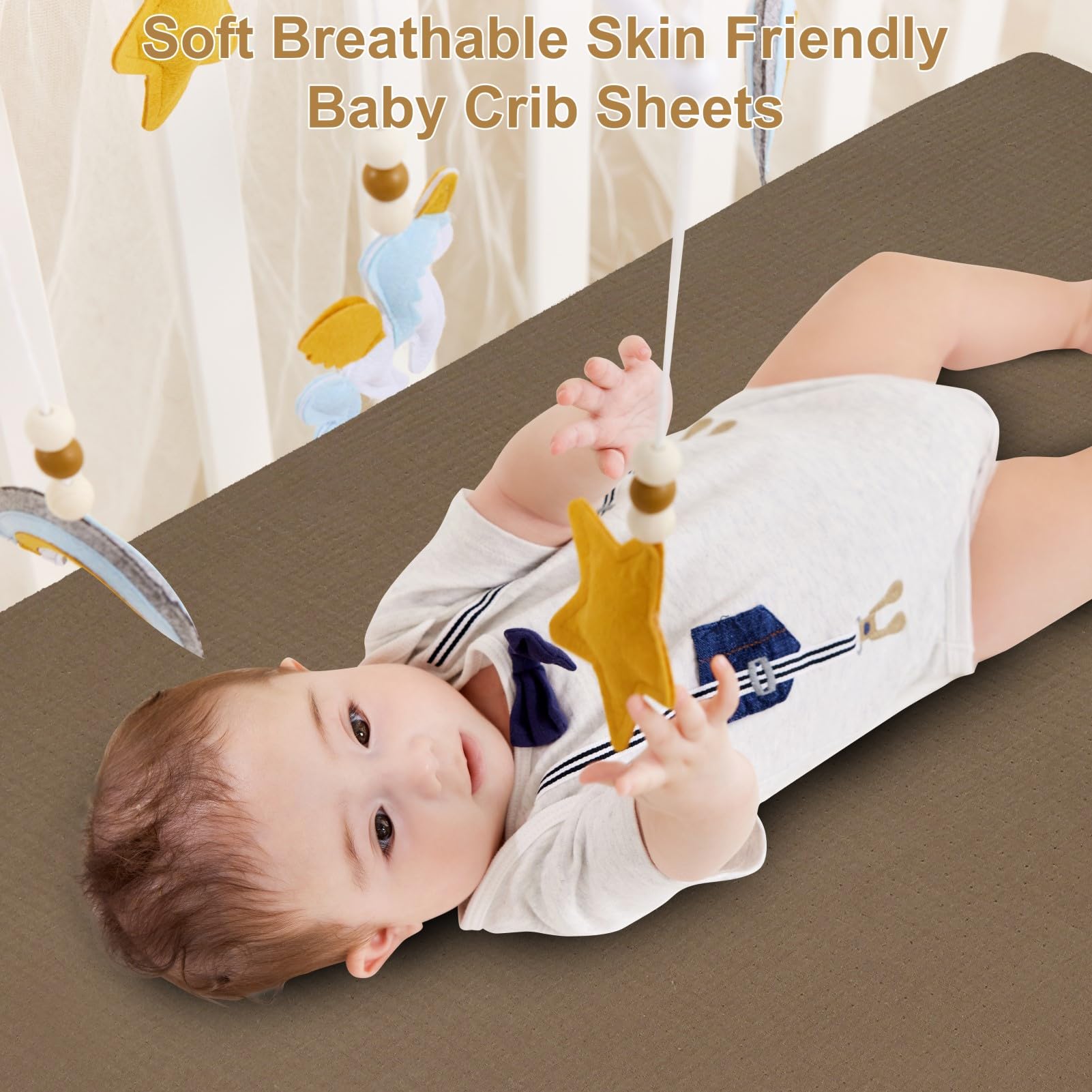 Pet Rejoir muslin mini crib sheets elastic edge delivers snug, no-slip performance.