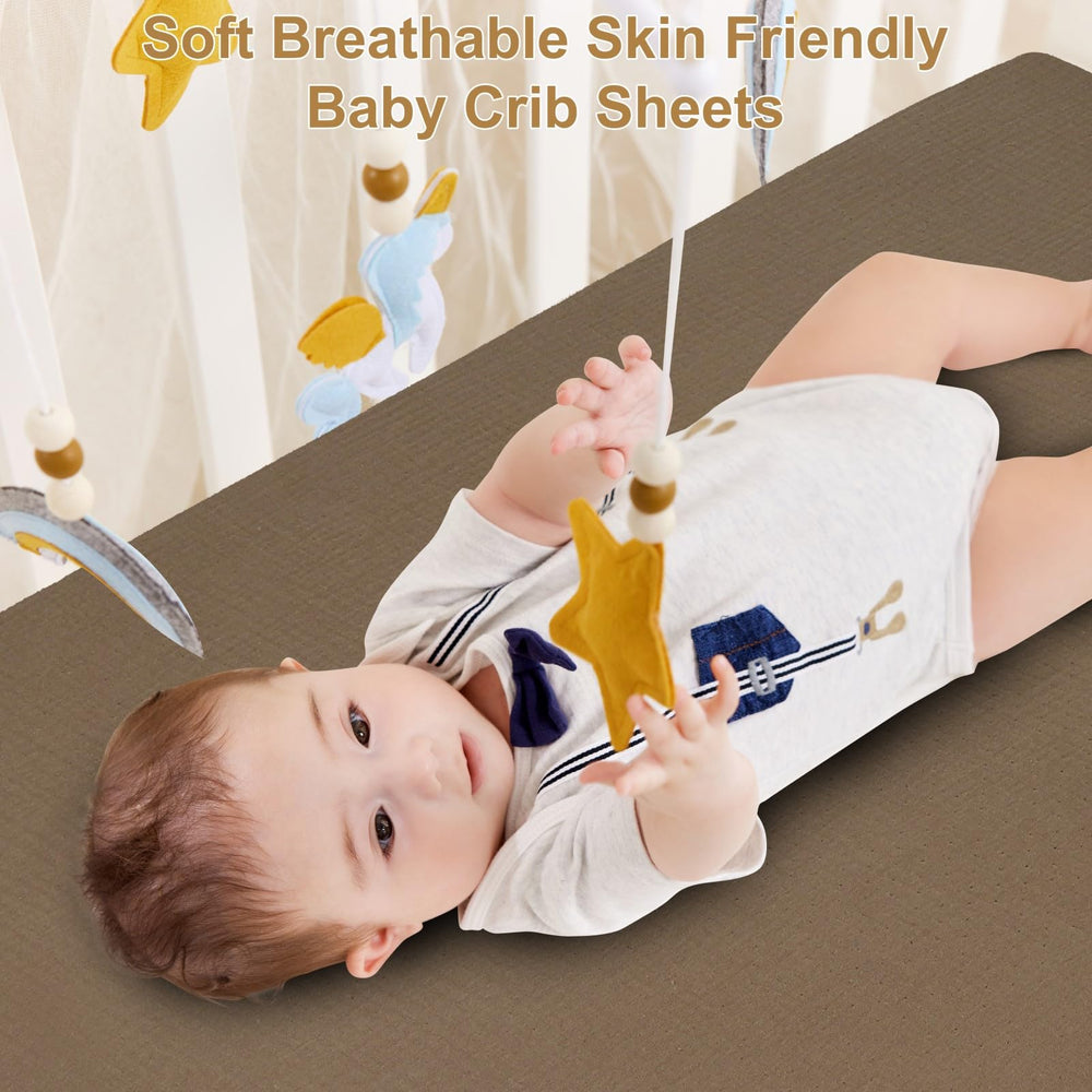Pet Rejoir muslin mini crib sheets elastic edge delivers snug, no-slip performance.