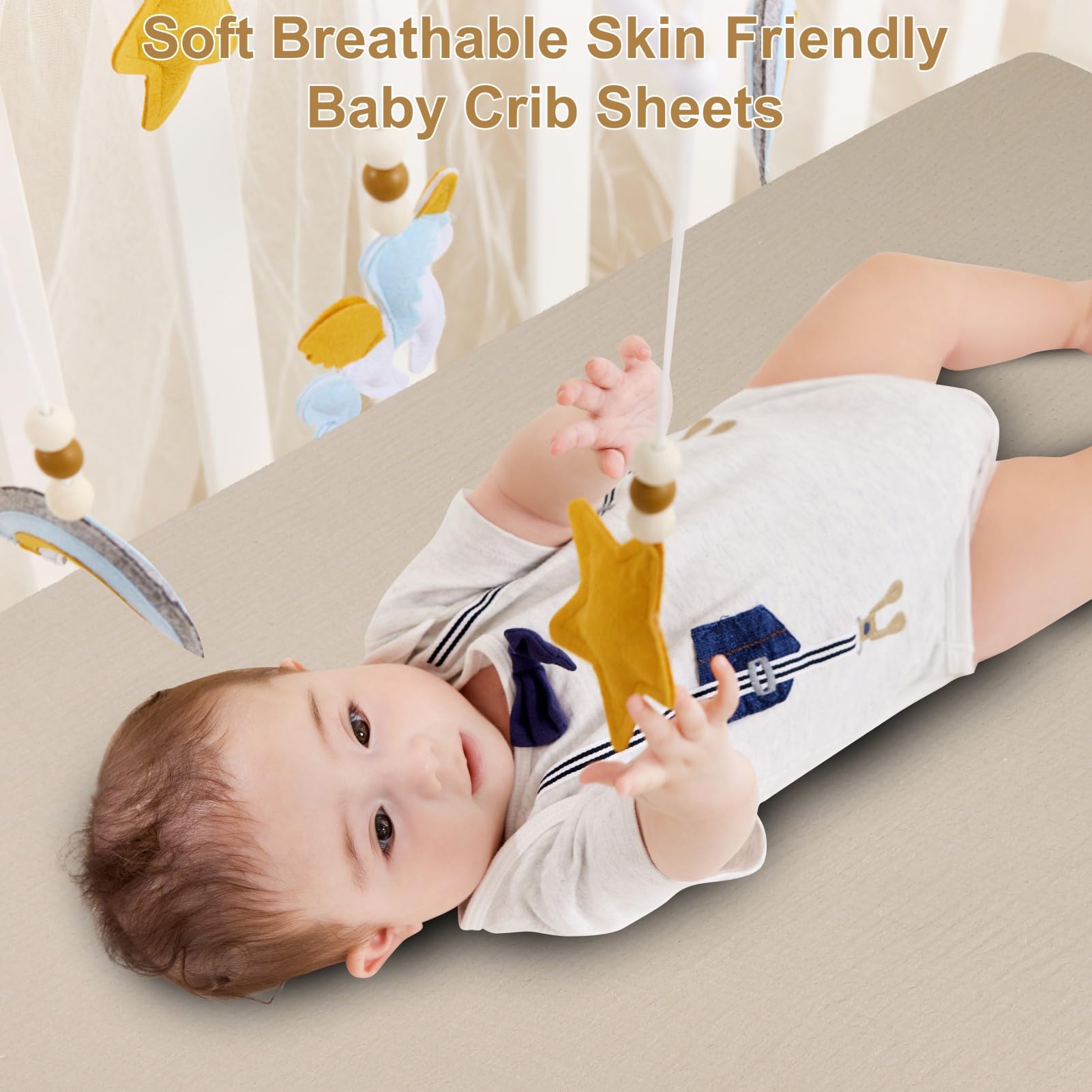 Pet Rejoir muslin mini crib sheets machine washable for easy care between frequent changes.