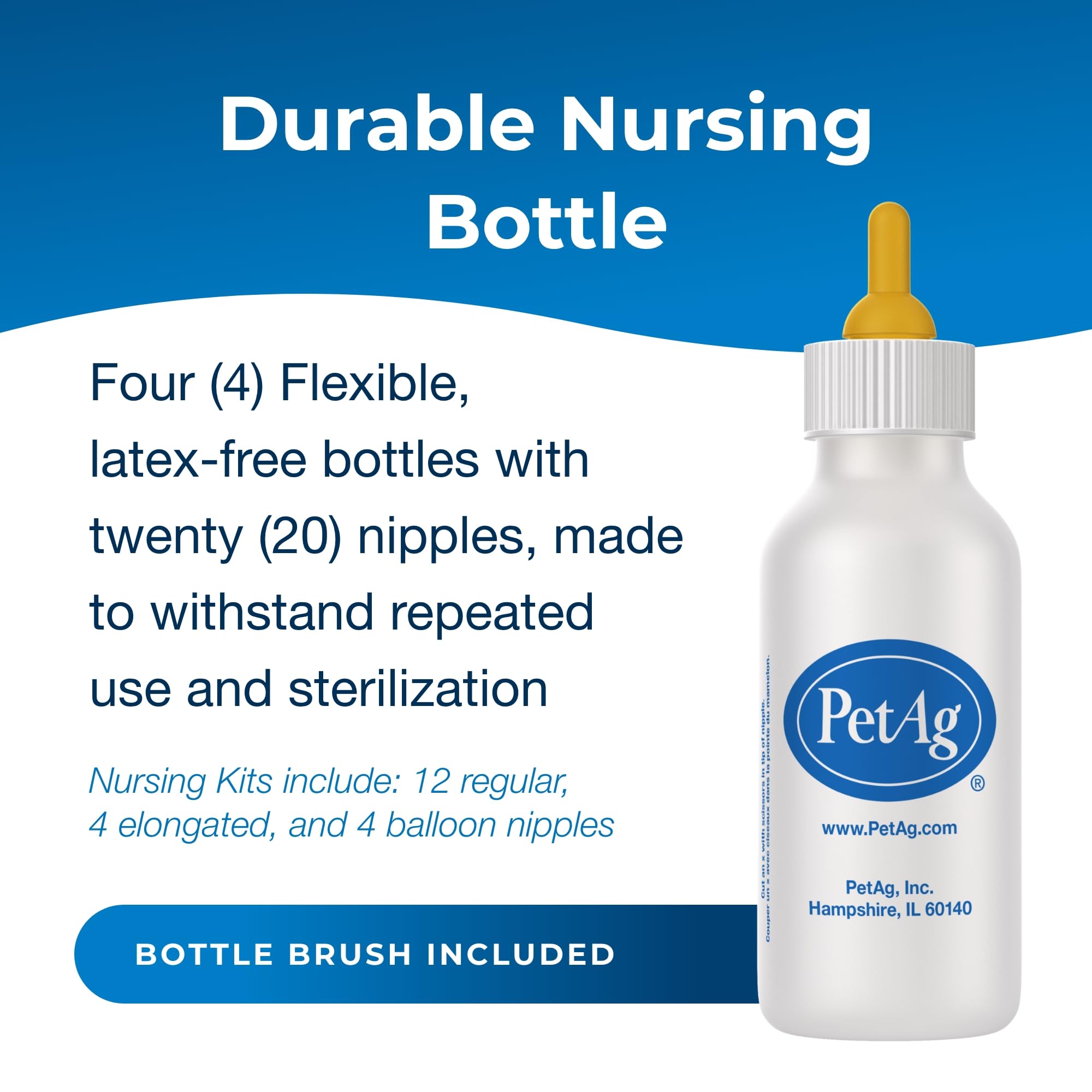 PetAg Nursing Kit silicone nipples variety to fit different mouths