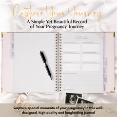 Petal & Pearl PP Pregnancy Journal prompts guide milestone notes for richer memories.