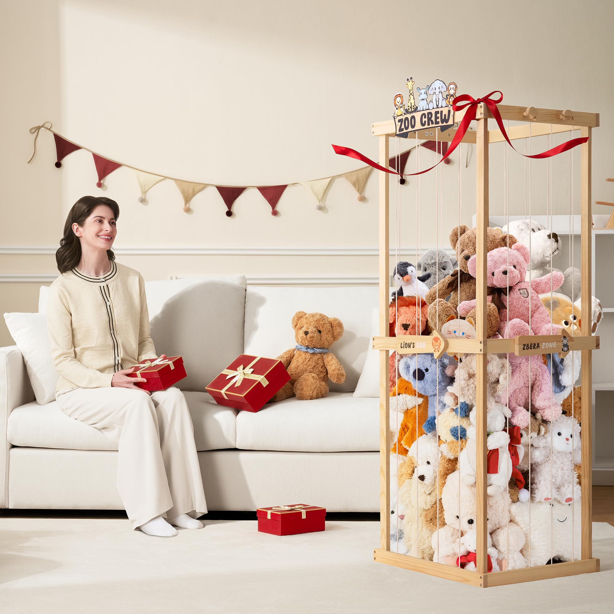Pete&Eile white storage with arrow decorations and animal tag giftable kit for kids' rooms