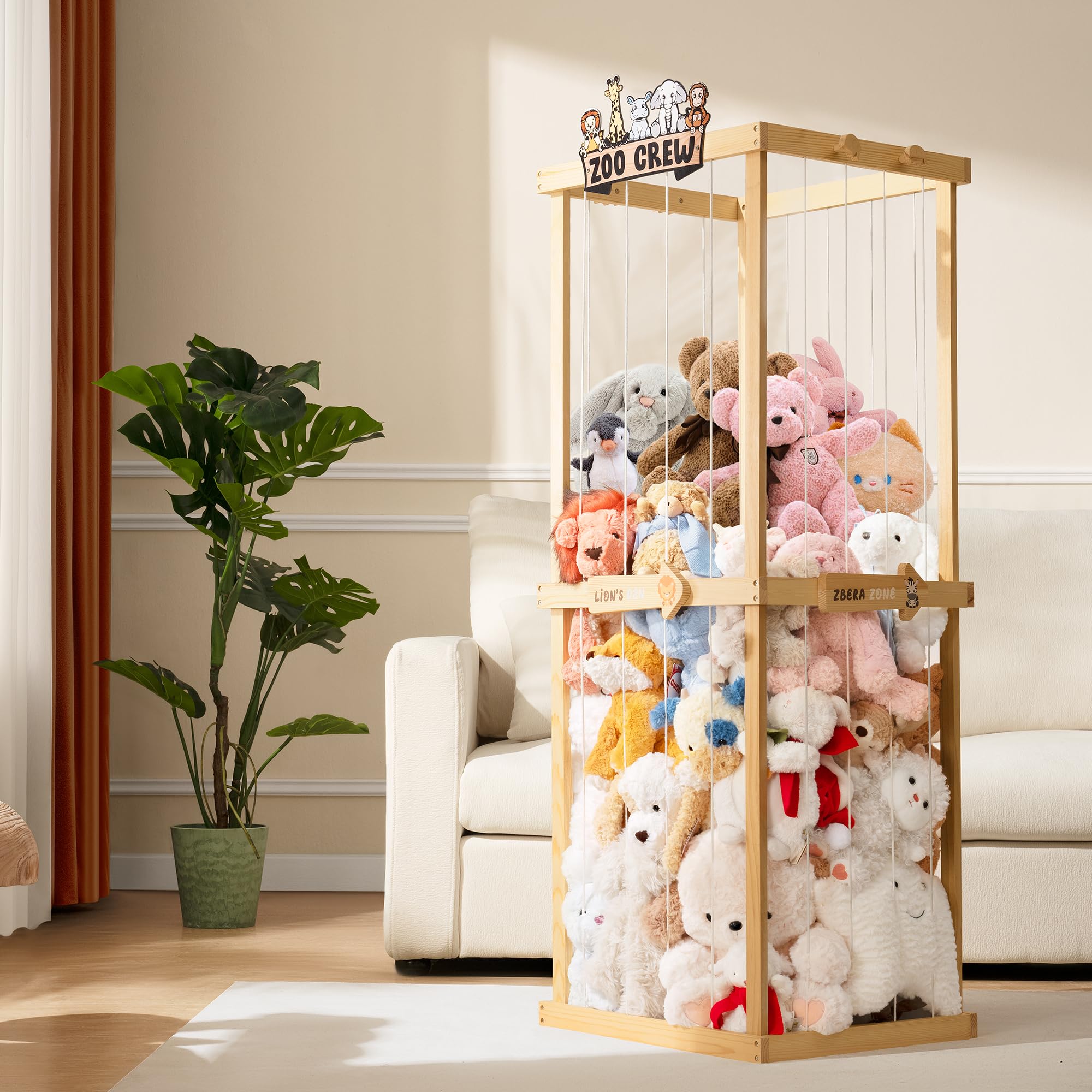 Pete&Eile setup-in-room scene showing spacious plush toy storage in nursery or playroom