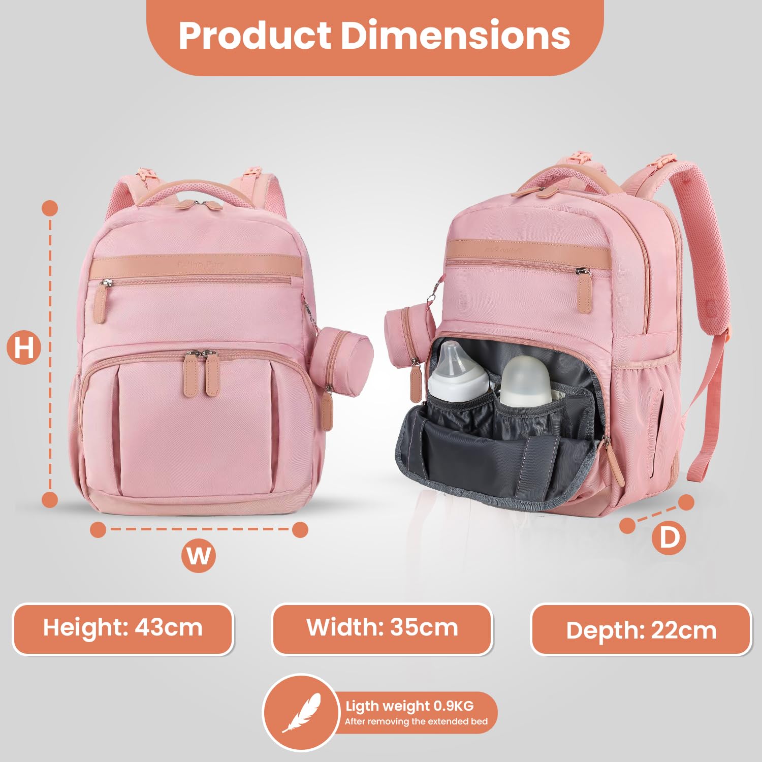 Petino Pura 28-liter capacity for diapers, clothes, and baby gear.