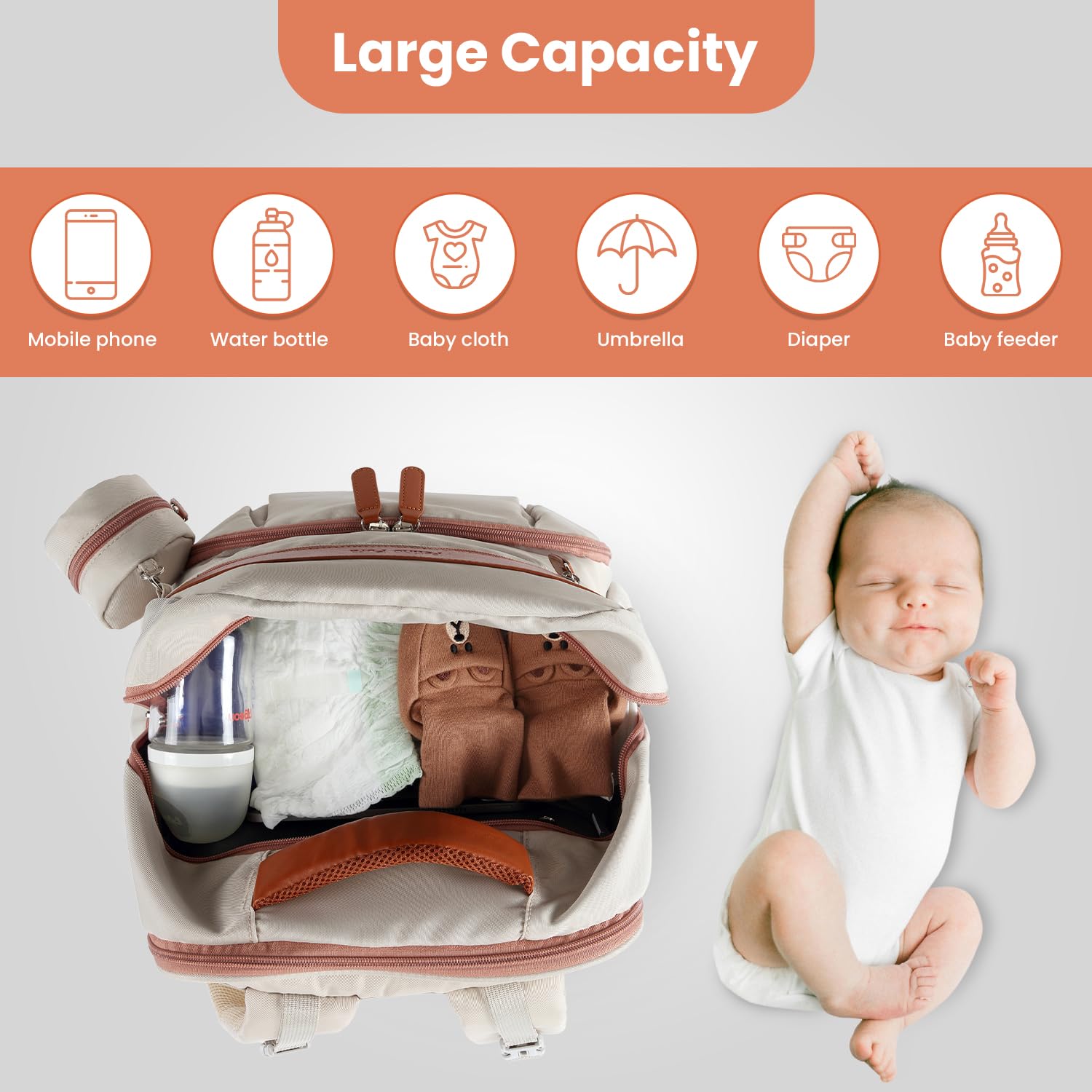Petino Pura multi-function travel bag beige everyday carry